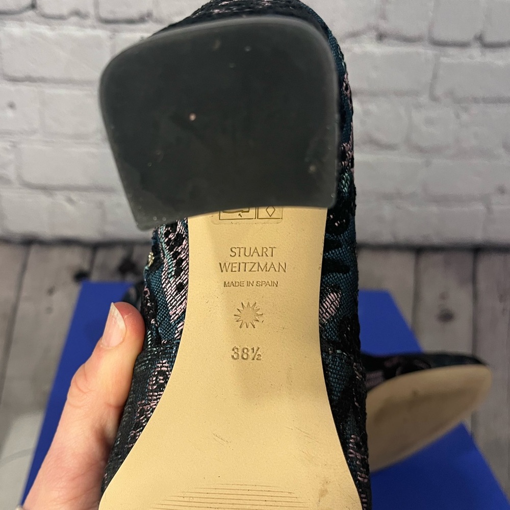 Stuart Weitzman Nell 85 jacquard ankle boots 38.5 - Picture 6 of 9